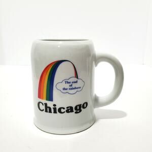 Vtg Chicago The End of the Rainbow Coffee Mug Extra Large